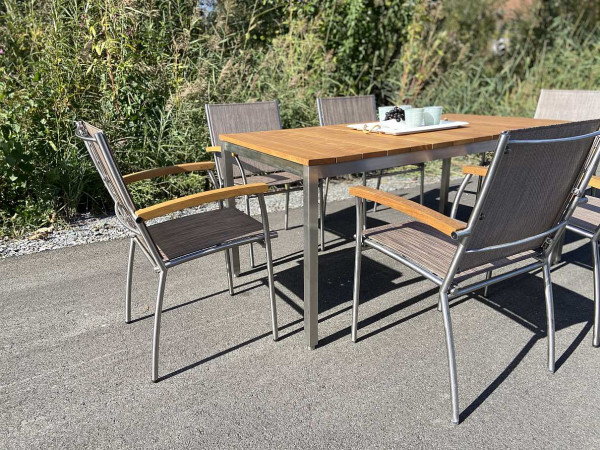 Salerno Set Robinienholz Edelstahl